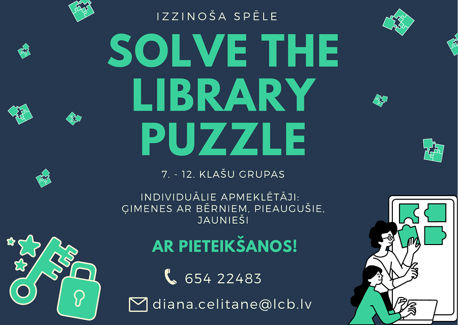 Izzinošana spēle "Solve the library puzzle"